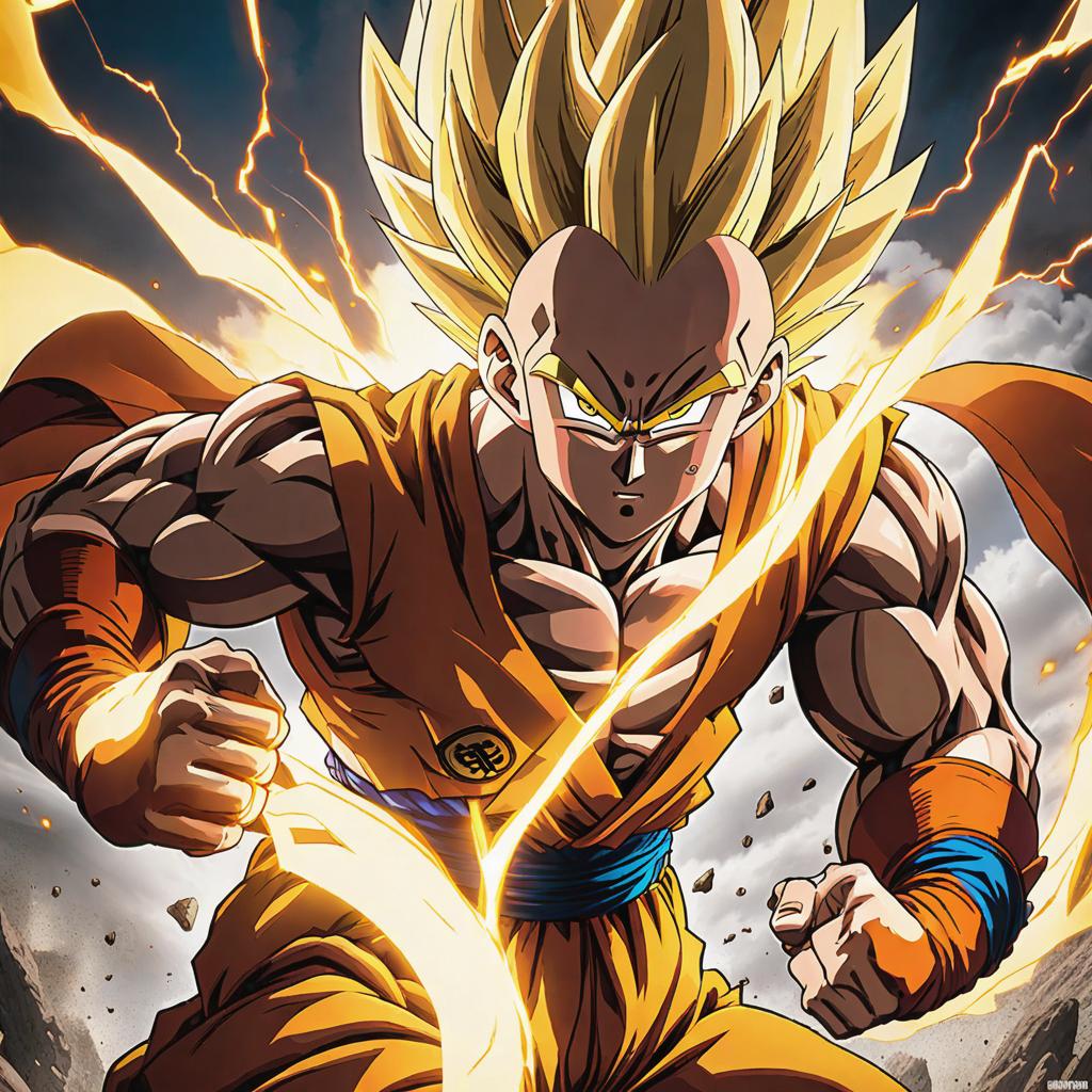  Prompt: "A dynamic drawing depicting Goku from Dragon Ball Z fighting against Saitama from One Punch Man. The scene should capture the intense energy and power of both characters, with Goku in his iconic fighting stance and Saitama ready to deliver a powerful punch. The drawing style should reflect the unique, bold art styles of both anime series, blending Goku's detailed, muscular design with Saitama's simpler, yet striking appearance." hyperrealistic, full body, detailed clothing, highly detailed, cinematic lighting, stunningly beautiful, intricate, sharp focus, f/1. 8, 85mm, (centered image composition), (professionally color graded), ((bright soft diffused light)), volumetric fog, trending on instagram, trending on tumblr, HDR 4K, 8K