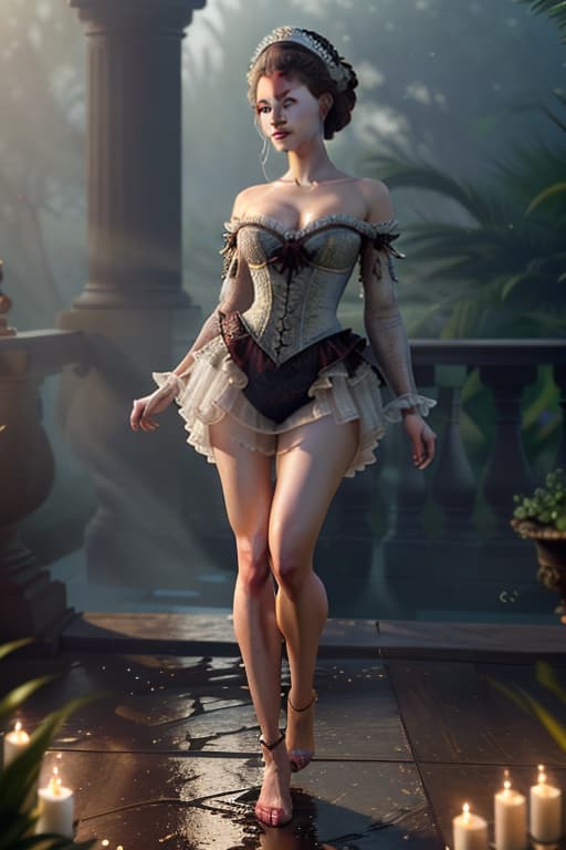  (masterpiece), (extremely intricate:1.3), (realistic), Madame de Pompadour by Francois Boucher, Kick the splash with bare feet ,cinematic lighting, octane render, unreal engine, volumetrics dtx, (film grain, professional photograph of a stunning young women detailed, sharp focus, dramatic, award winning, cinematic lighting, octane render, unreal engine, volumetrics dtx, (film grain) hyperrealistic, full body, detailed clothing, highly detailed, cinematic lighting, stunningly beautiful, intricate, sharp focus, f/1. 8, 85mm, (centered image composition), (professionally color graded), ((bright soft diffused light)), volumetric fog, trending on instagram, trending on tumblr, HDR 4K, 8K