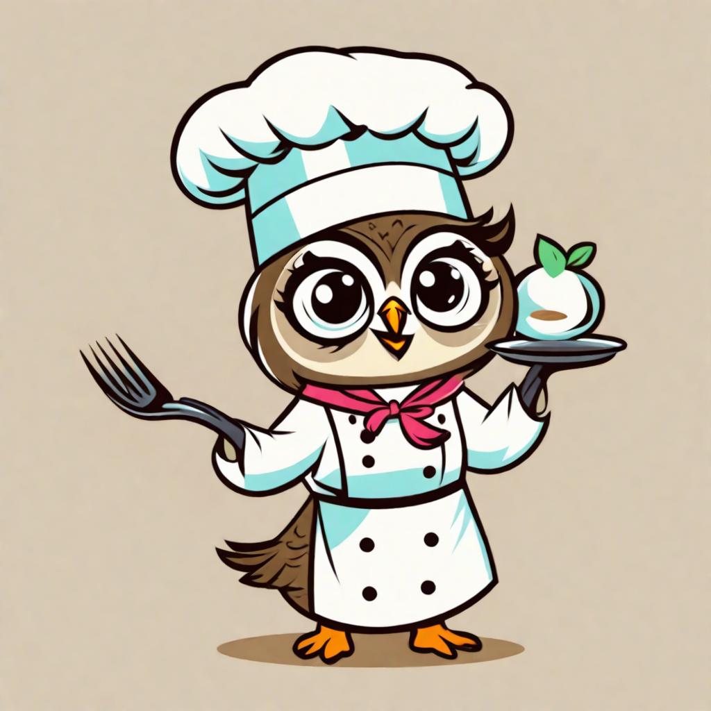  cute female owl chef