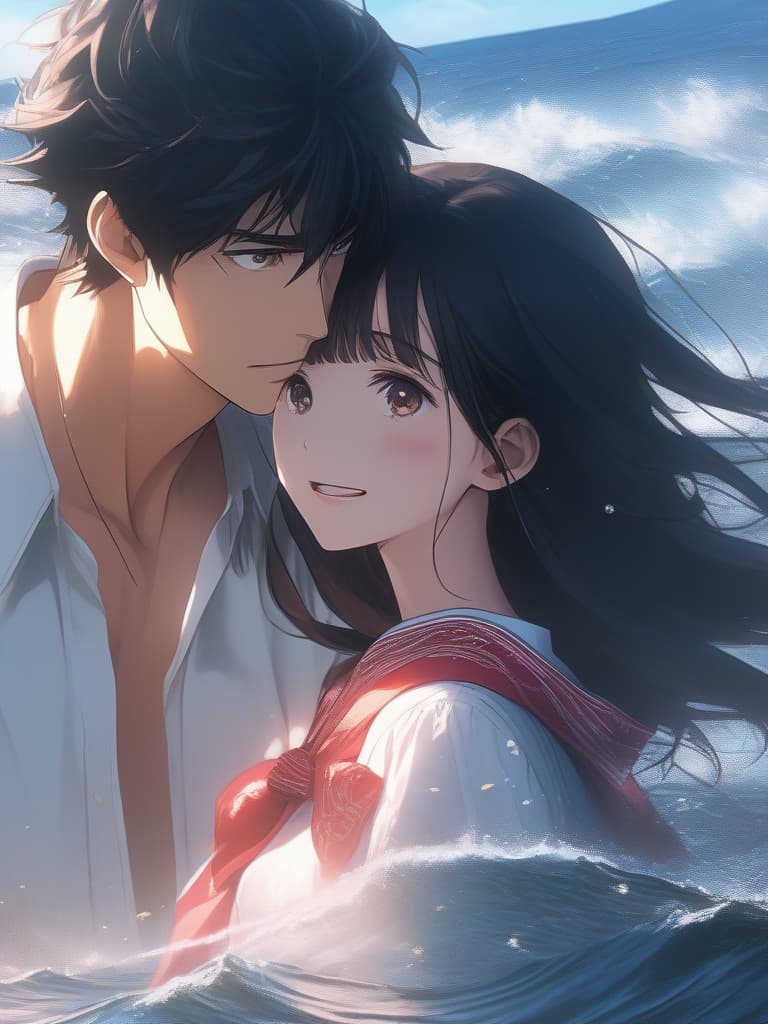  Ultra fine, the best quality, masterpiece, high level, original, ultra fine 8K wallpaper, a very exquisite and beautiful anime, one man and one woman, beautiful, black haired, oppressive, in the sea of blood, anime style, beautiful, perfect, meticulous, ideal, impeccable hyperrealistic, full body, detailed clothing, highly detailed, cinematic lighting, stunningly beautiful, intricate, sharp focus, f/1. 8, 85mm, (centered image composition), (professionally color graded), ((bright soft diffused light)), volumetric fog, trending on instagram, trending on tumblr, HDR 4K, 8K