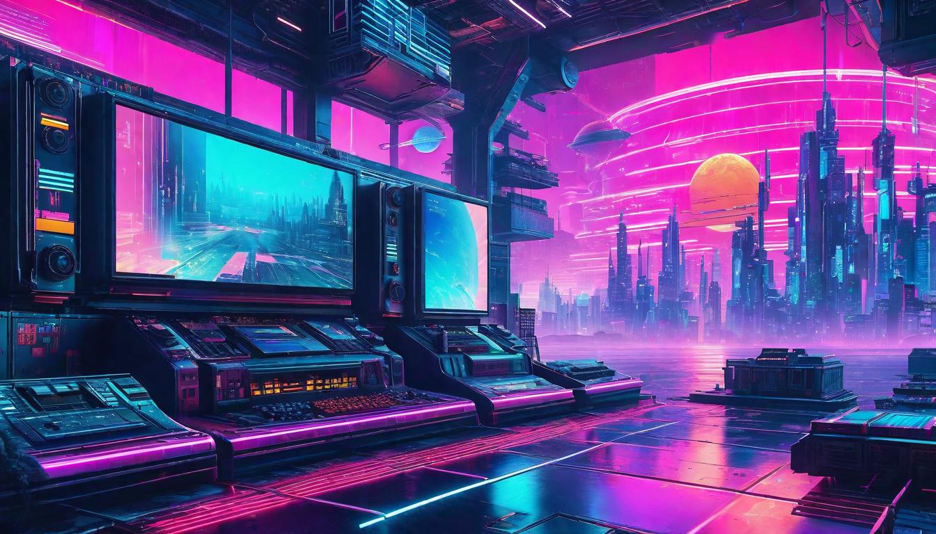  vaporwave,cyberpunk game style Actions rippling through cosmos, vibrant energy waves, influential and profoundeon, dystopian, futuristic, digital, vibrant, detailed, high contrast, reminiscent of cyberpunk genre video games,retro aesthetic, cyberpunk, vibrant, neon colors, vintage 80s and 90s style, highly detailed