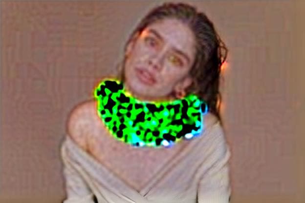 mdjrny-v4 style a girl wearing a necklace