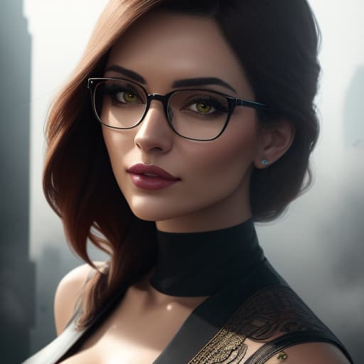  abstract painting of beautiful women with glasses, dreamlike portrait, cinematic, art hyperrealistic, full body, detailed clothing, highly detailed, cinematic lighting, stunningly beautiful, intricate, sharp focus, f/1. 8, 85mm, (centered image composition), (professionally color graded), ((bright soft diffused light)), volumetric fog, trending on instagram, trending on tumblr, HDR 4K, 8K