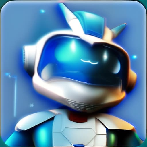 mdjrny-v4 style a white robot with blue face