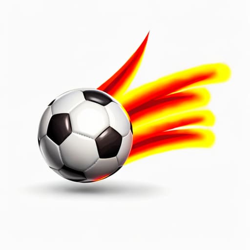  A white background with an iconic soccer ball ablaze in flames, vector art style. professional design, best quality, masterpiece