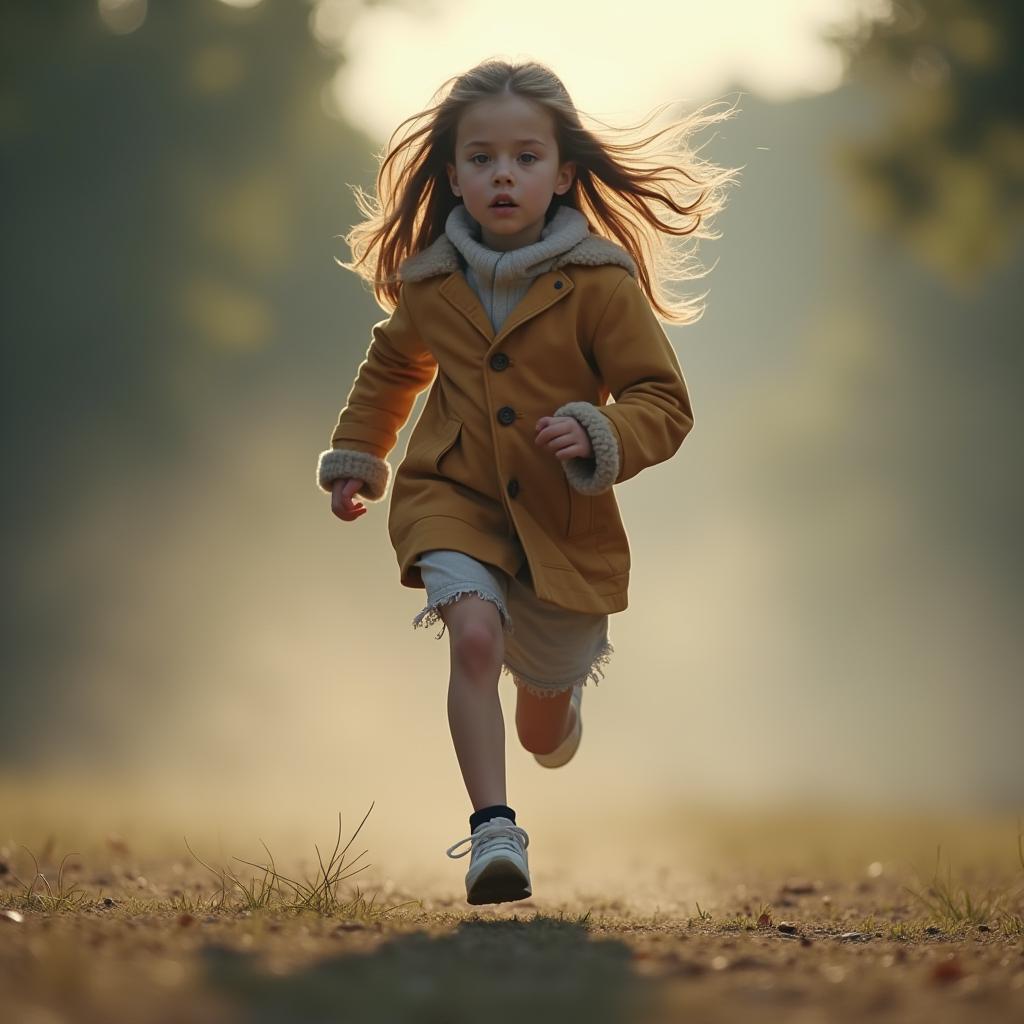  girl running hyperrealistic, full body, detailed clothing, highly detailed, cinematic lighting, stunningly beautiful, intricate, sharp focus, f/1. 8, 85mm, (centered image composition), (professionally color graded), ((bright soft diffused light)), volumetric fog, trending on instagram, trending on tumblr, HDR 4K, 8K