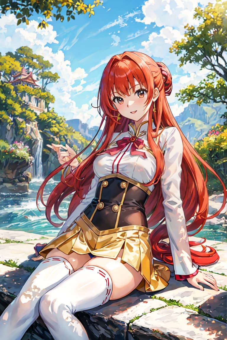  master piece , best quality,tokusetsu yukie from a certain magical index is a hot as hell redhead in a bikThe U.N.'s New Climate Action Summit Has a Big Problem, 1, s, red hair, solo, , thighhighs, , s, one piece , cameltoe, looking at viewer, outdoors