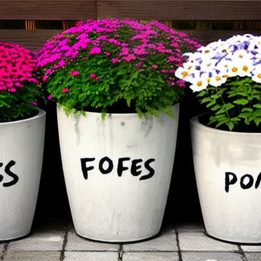  EMABIS written on flower pots