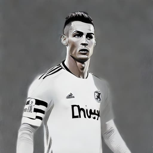 portrait+ style Cristiano Ronaldo of Messi
