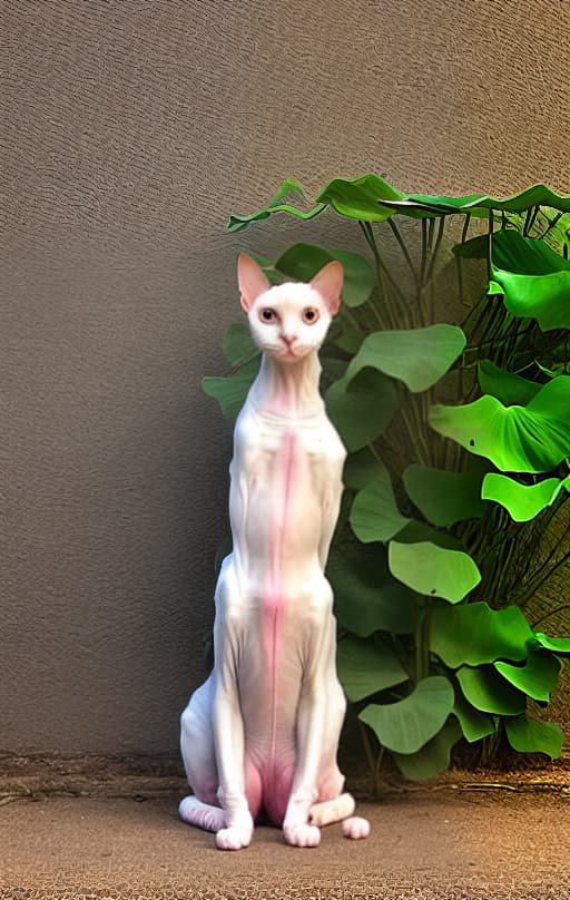  hairless cat sitting in lotus position