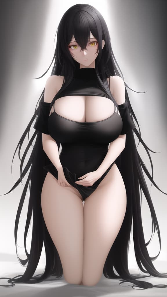  Very  Anime  ashamed but squeeze her erect s by hands in  , black long hair, T-shirt, Embarrment from big  and erect s, black short , without , shy of her big size of , Her big  get in the way hyperrealistic, full body, detailed clothing, highly detailed, cinematic lighting, stunningly beautiful, intricate, sharp focus, f/1. 8, 85mm, (centered image composition), (professionally color graded), ((bright soft diffused light)), volumetric fog, trending on instagram, trending on tumblr, HDR 4K, 8K
