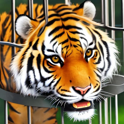  A tiger in a cage,