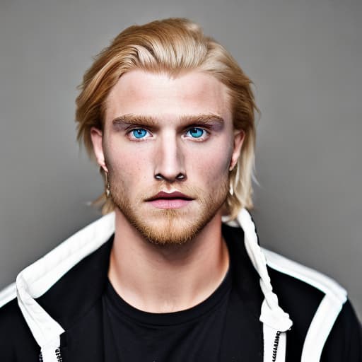 portrait+ style WWE queer blonde hunk dude face