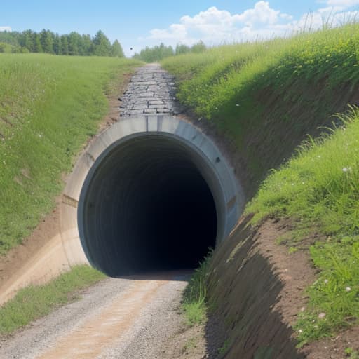  Side of highway culvert,