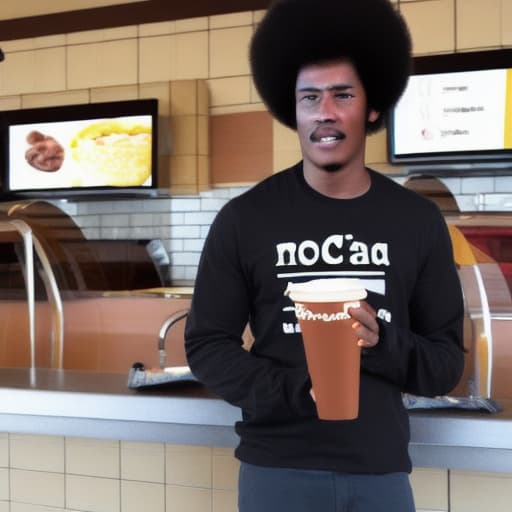  Black guy with fro at Macdonald