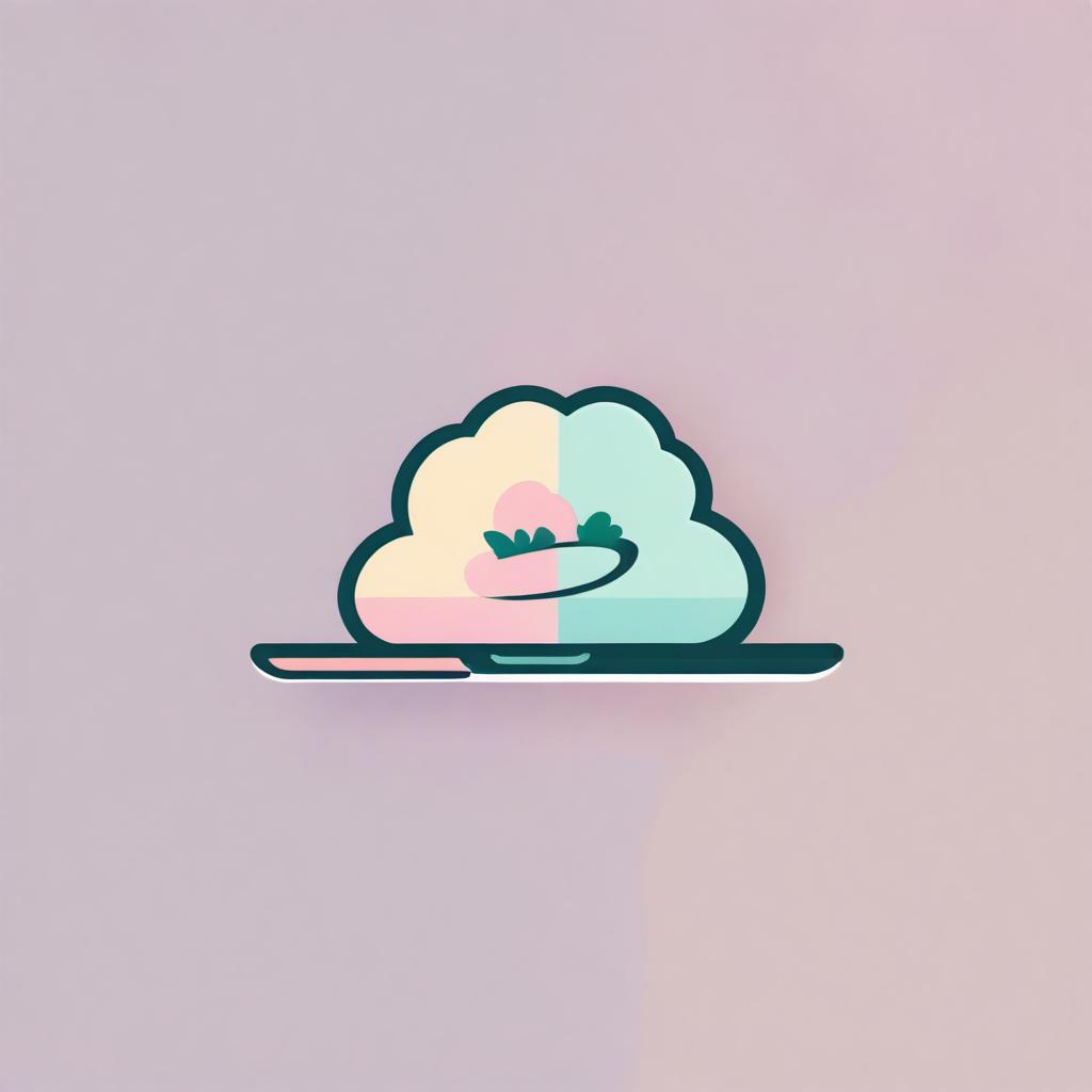  a cute minimalist laptop logo with pastel color