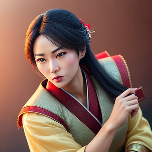  Mulan hyperrealistic, full body, detailed clothing, highly detailed, cinematic lighting, stunningly beautiful, intricate, sharp focus, f/1. 8, 85mm, (centered image composition), (professionally color graded), ((bright soft diffused light)), volumetric fog, trending on instagram, trending on tumblr, HDR 4K, 8K