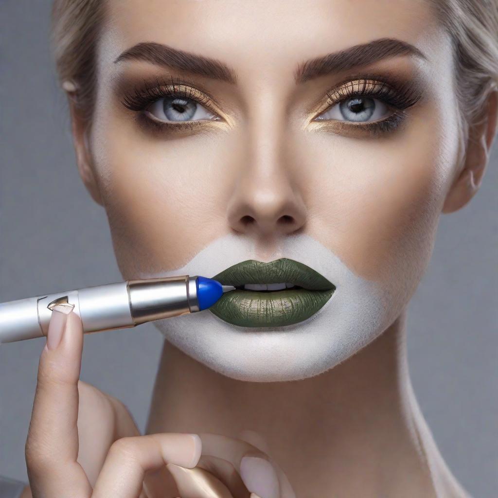  Imagen realista del primer plano de labios resaltando su volumen y brillo. Rodea los labios con varias jeringas de Botox de manera simétrica y equilibrada. A cada lado de los labios, incluye una mano con guantes azules. La escena debe transmitir una sensación de cuidado estético y precisión médica. hyperrealistic, full body, detailed clothing, highly detailed, cinematic lighting, stunningly beautiful, intricate, sharp focus, f/1. 8, 85mm, (centered image composition), (professionally color graded), ((bright soft diffused light)), volumetric fog, trending on instagram, trending on tumblr, HDR 4K, 8K