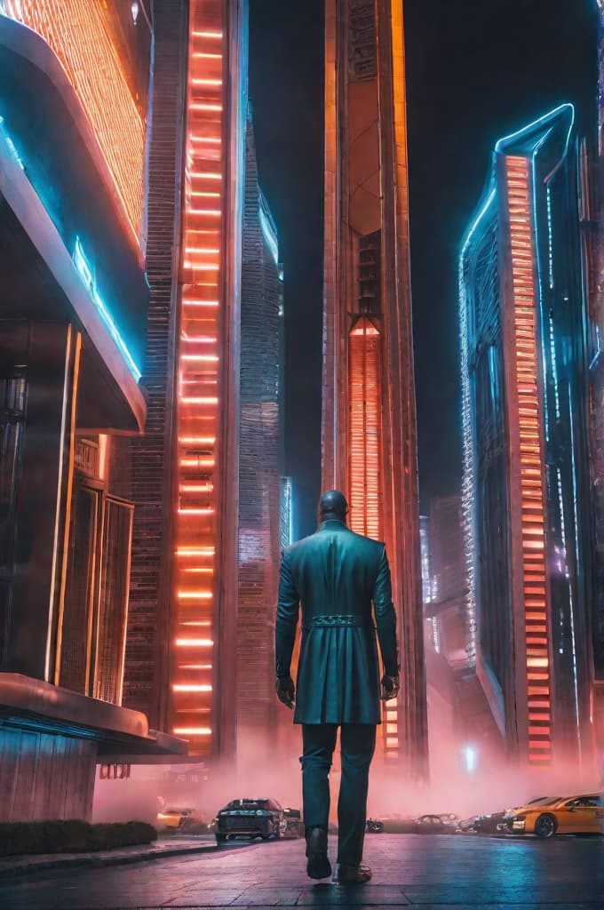  Futuristic City hyperrealistic, full body, detailed clothing, highly detailed, cinematic lighting, stunningly beautiful, intricate, sharp focus, f/1. 8, 85mm, (centered image composition), (professionally color graded), ((bright soft diffused light)), volumetric fog, trending on instagram, trending on tumblr, HDR 4K, 8K