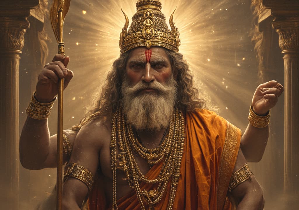  good quality, high quality, lord ram in centre, potrait, hyper realistic