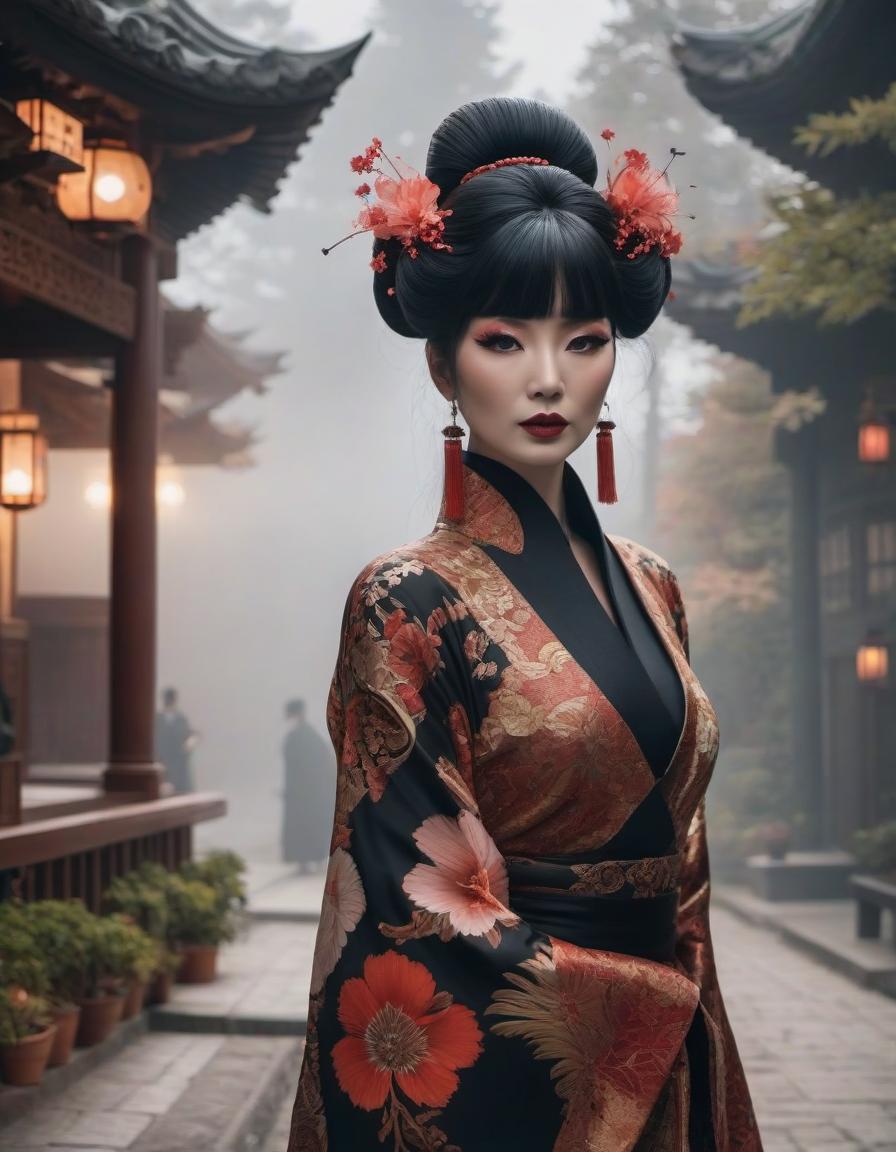  breathtaking "Portrait of a Geisha, abstract surreal art nouveau, decoupage, mixed media, Gustav Klimt." . award winning, professional, highly detailed hyperrealistic, full body, detailed clothing, highly detailed, cinematic lighting, stunningly beautiful, intricate, sharp focus, f/1. 8, 85mm, (centered image composition), (professionally color graded), ((bright soft diffused light)), volumetric fog, trending on instagram, trending on tumblr, HDR 4K, 8K