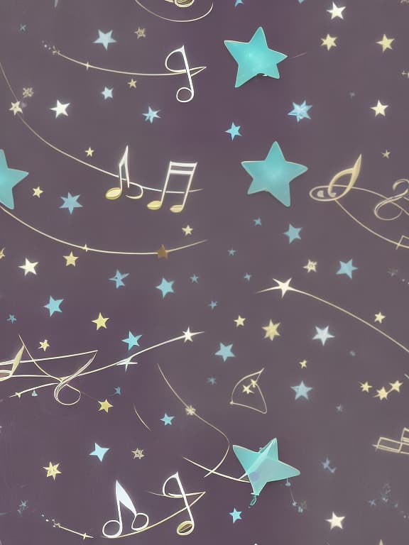  Cute musical notes and sparkling stars and gems wallpaper