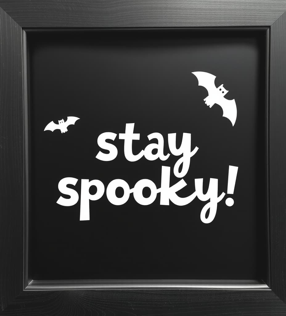  good quality, high quality, make a frame of this phrase "stay spooky!"