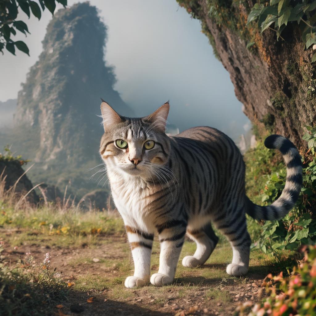  @PB_ImgGenBot Cat hyperrealistic, full body, detailed clothing, highly detailed, cinematic lighting, stunningly beautiful, intricate, sharp focus, f/1. 8, 85mm, (centered image composition), (professionally color graded), ((bright soft diffused light)), volumetric fog, trending on instagram, trending on tumblr, HDR 4K, 8K