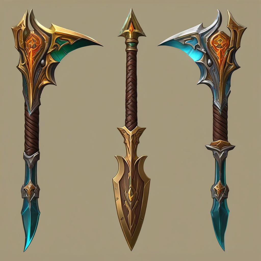  Create weapon concept art stylized two angles (front view and back view) design of a scythe world of warcraft style by Gene Raz Von Edler, Mark Arian, Moebius, and Beeple, trending on artstation vivid color, complementary color, wood ratio, detailed, sharp lines, intricate, rainbowshift, peter mohrbacher, gustave dore, detailed painting, unreal engine, octane render, cgsociety, hd hyperrealistic, full body, detailed clothing, highly detailed, cinematic lighting, stunningly beautiful, intricate, sharp focus, f/1. 8, 85mm, (centered image composition), (professionally color graded), ((bright soft diffused light)), volumetric fog, trending on instagram, trending on tumblr, HDR 4K, 8K