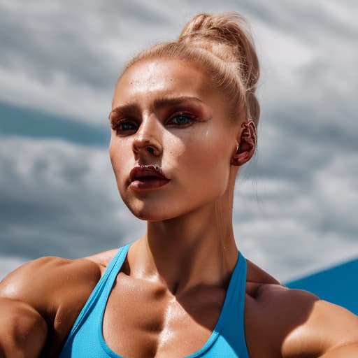 portrait+ style russian queer fitness model female face