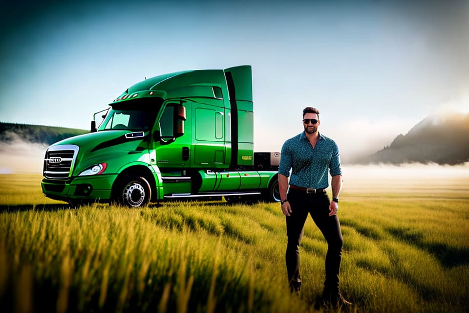  Real, portrait, reliable, happy, truck driver, jade bracelet, vast grassland, short distance perspective hyperrealistic, full body, detailed clothing, highly detailed, cinematic lighting, stunningly beautiful, intricate, sharp focus, f/1. 8, 85mm, (centered image composition), (professionally color graded), ((bright soft diffused light)), volumetric fog, trending on instagram, trending on tumblr, HDR 4K, 8K