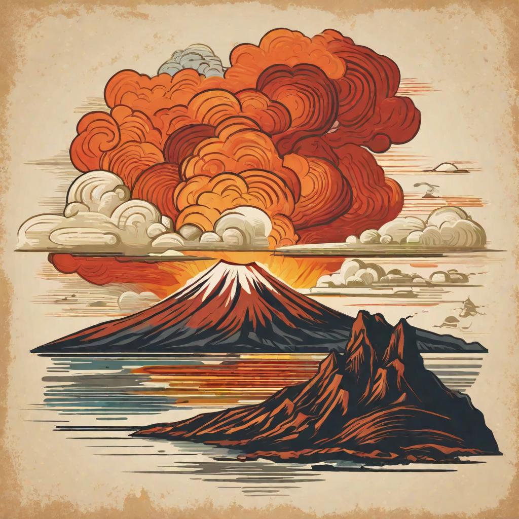  masterpiece, best quality, volcanic eruption