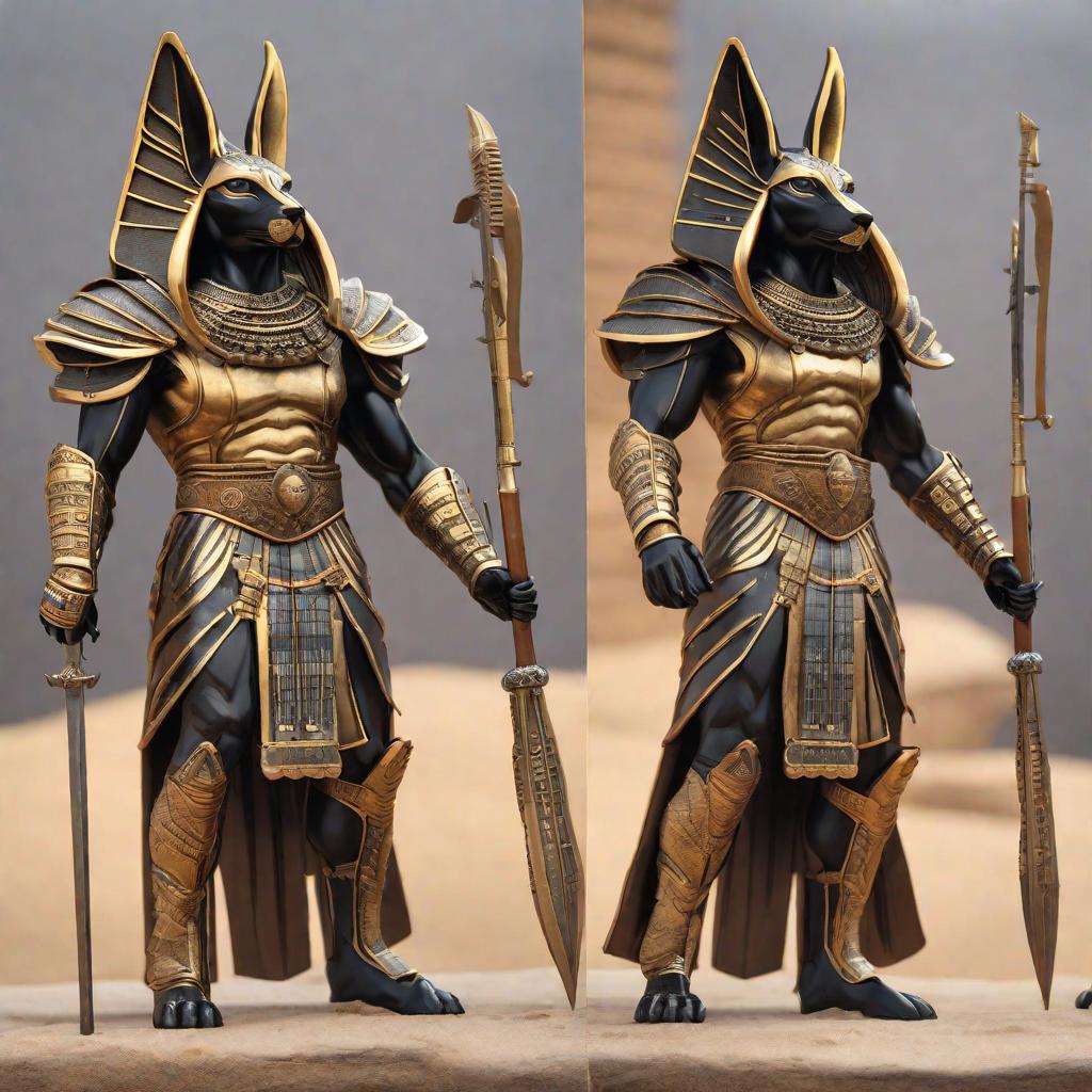  Anubis armadura de acero hyperrealistic, full body, detailed clothing, highly detailed, cinematic lighting, stunningly beautiful, intricate, sharp focus, f/1. 8, 85mm, (centered image composition), (professionally color graded), ((bright soft diffused light)), volumetric fog, trending on instagram, trending on tumblr, HDR 4K, 8K