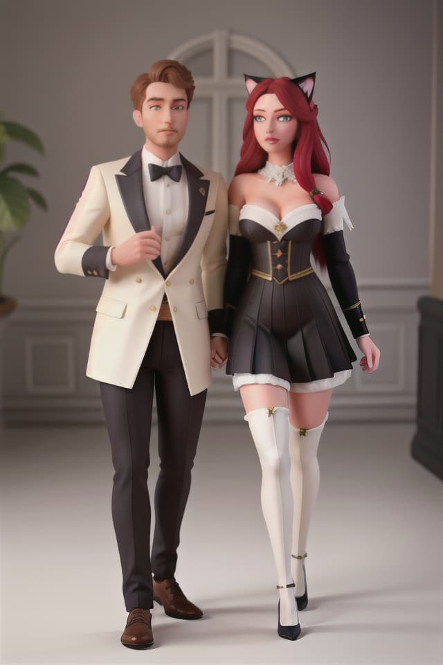  couple with many cat's hyperrealistic, full body, detailed clothing, highly detailed, cinematic lighting, stunningly beautiful, intricate, sharp focus, f/1. 8, 85mm, (centered image composition), (professionally color graded), ((bright soft diffused light)), volumetric fog, trending on instagram, trending on tumblr, HDR 4K, 8K