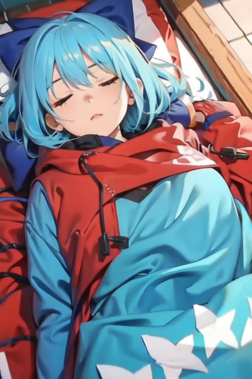  Cirno in a sleeping bag