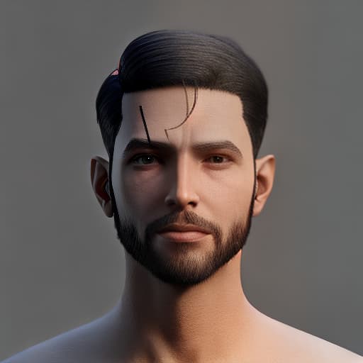 redshift style a brown skined cute boy with tiny side beards and little touch of white hair on his taper fade black hair