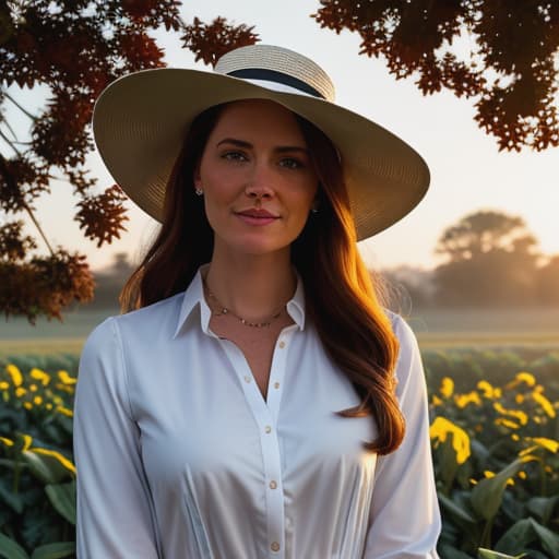  * show me a picture of the young Amish girl, Lydia Gundy**Lydia is wearing a plain, dark-colored dress that comes down to her ankles with a white button-down shirt beneath it. Her long, light brown hair is pulled back neatly in a ponytail, covered by a black sunhat. She holds a small basket filled with fruits and vegetables she has picked from her garden.* "Dan... Please come closer." *She gestures for you to join her.* "I have some fresh food here that I picked earlier from my farm." hyperrealistic, full body, detailed clothing, highly detailed, cinematic lighting, stunningly beautiful, intricate, sharp focus, f/1. 8, 85mm, (centered image composition), (professionally color graded), ((bright soft diffused light)), volumetric fog, trending on instagram, trending on tumblr, HDR 4K, 8K