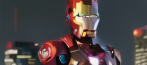  masterpiece, best quality,Best quality, masterpiece, 8k resolution, realistic, highly detailed,   close up of Iron Man. In a cyberpunk-style night scene of the city, he stands on a street lined with tall buildings. The city's night lights are bright, The surrounding buildings and streets are filled with cyberpunk elements such as neon lights, high-tech devices, and futuristic architectural designs. ,