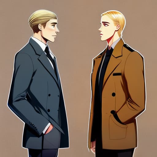  a man very tall and his boyfriend short and blond