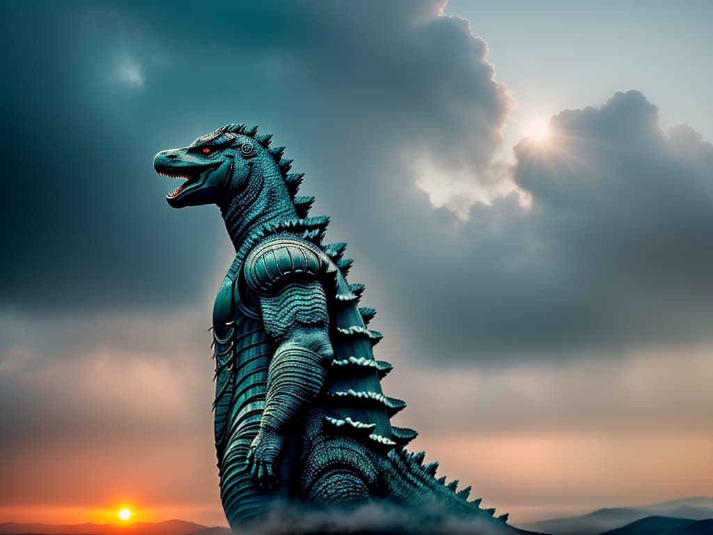  Shimo from Godzilla full hd render 4k UHD immense detail fine details octane render 8k, (high detailed skin:1.2), 8k uhd, dslr, soft lighting, high quality, film grain, Fujifilm XT3 hyperrealistic, full body, detailed clothing, highly detailed, cinematic lighting, stunningly beautiful, intricate, sharp focus, f/1. 8, 85mm, (centered image composition), (professionally color graded), ((bright soft diffused light)), volumetric fog, trending on instagram, trending on tumblr, HDR 4K, 8K