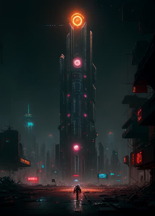  Dystopian future city, spiderlily, cyberpunk horror painting, elegant intricate artstation concept art by craig mullins detailed, dark cosmic sky
