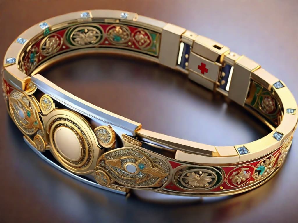  masterpiece, best quality, 
Medical bracelet
 (Fidelity:1.4), Best quality, Super high resolution, Very detailed detail,8k resolution, Chinese style, Cinematic lighting effects