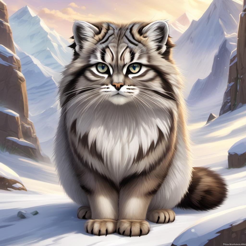  Legend of Zelda style The Pallas's cat is a species of cat, also known as the Samurai Arctic fox or the Pallas's cat. They belong to the cat family and are characteristic inhabitants of the mountainous regions of Central Asia  --e sdxlceshi . vibrant, fantasy, detailed, epic, heroic, reminiscent of The Legend of Zelda series