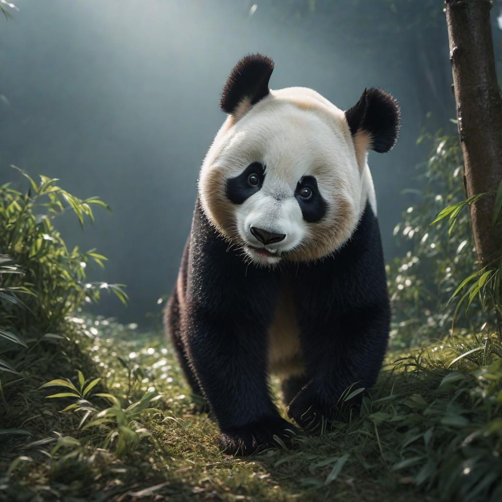  panda, cute, hyper detail, full HD hyperrealistic, full body, detailed clothing, highly detailed, cinematic lighting, stunningly beautiful, intricate, sharp focus, f/1. 8, 85mm, (centered image composition), (professionally color graded), ((bright soft diffused light)), volumetric fog, trending on instagram, trending on tumblr, HDR 4K, 8K