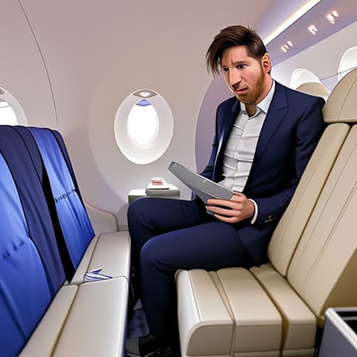  Lionel Messi in a private jet to London