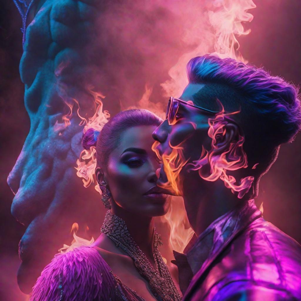  2000's Airbrush was with the words Hot Boy Lilly surrounding Hot Boy Lilly should be flames that are purple, blue, & pink flames hyperrealistic, full body, detailed clothing, highly detailed, cinematic lighting, stunningly beautiful, intricate, sharp focus, f/1. 8, 85mm, (centered image composition), (professionally color graded), ((bright soft diffused light)), volumetric fog, trending on instagram, trending on tumblr, HDR 4K, 8K