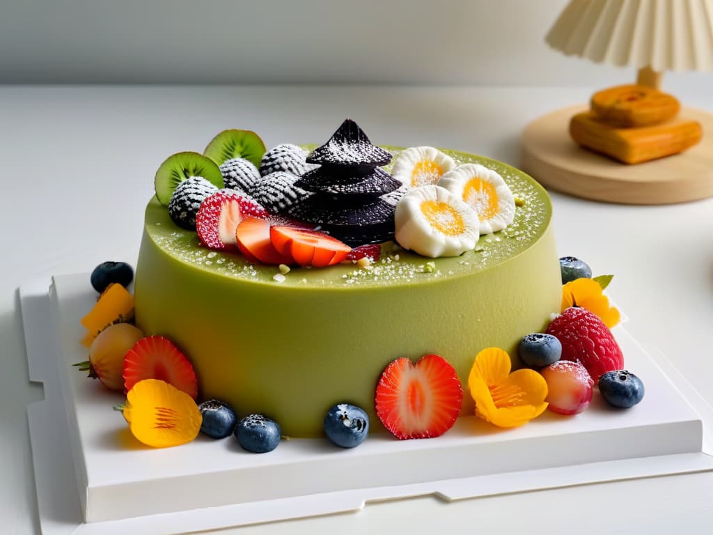  An ultradetailed 8k image of a stunning and intricate Korean dessert spread, featuring a variety of colorful and delicately crafted traditional Korean sweets such as bingsu, tteok, and yakgwa, beautifully arranged on a sleek, modern, and minimalist white platter. Each dessert is meticulously garnished with fresh fruits, edible flowers, and finely chopped nuts, showcasing the artful elegance and unique flavor profiles of Korean pastrymaking. The image captures the perfect balance between tradition and modernity, highlighting the visual appeal and cultural significance of Korean desserts in the contemporary culinary landscape. hyperrealistic, full body, detailed clothing, highly detailed, cinematic lighting, stunningly beautiful, intricate, sharp focus, f/1. 8, 85mm, (centered image composition), (professionally color graded), ((bright soft diffused light)), volumetric fog, trending on instagram, trending on tumblr, HDR 4K, 8K