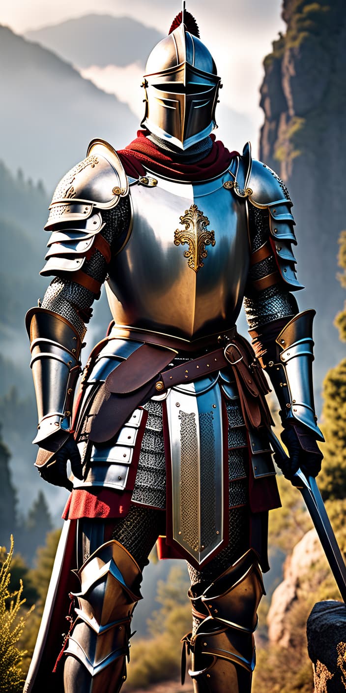  young male knight, in shining armor power, masculinity, It will show you, as a rule, a young person . hyperrealistic, full body, detailed clothing, highly detailed, cinematic lighting, stunningly beautiful, intricate, sharp focus, f/1. 8, 85mm, (centered image composition), (professionally color graded), ((bright soft diffused light)), volumetric fog, trending on instagram, trending on tumblr, HDR 4K, 8K