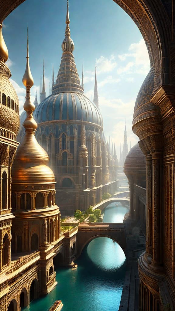  (A vast, sprawling city with magnificent domed buildings, ornate architectural details, and intricate spires reaching towards the sky. The buildings are powered by some form of atmospheric energy, with glowing beams of light emanating from the structures. In the background, there are hints of advanced technology and machinery that suggest the Tartarians' mastery of frequencies and vibrations to create their architectural marvels. The scene conveys a sense of an ancient, highly advanced civilization that has been suppressed and hidden from modern knowledge.) hyperrealistic, full body, detailed clothing, highly detailed, cinematic lighting, stunningly beautiful, intricate, sharp focus, f/1. 8, 85mm, (centered image composition), (professionally color graded), ((bright soft diffused light)), volumetric fog, trending on instagram, trending on tumblr, HDR 4K, 8K