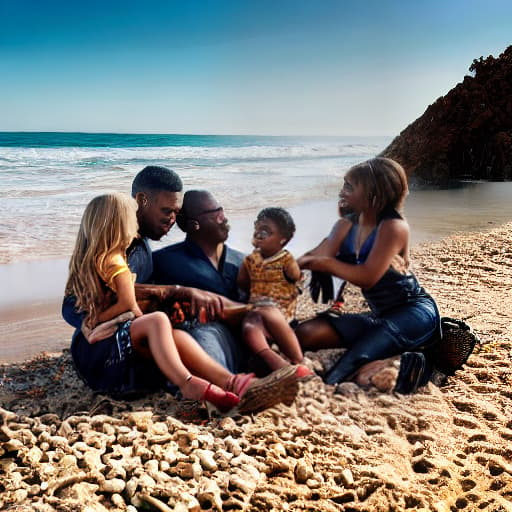  (Black family at beach), <lora:3DMM_V12:1>, 3D, highly detailed, 4k, high quality hyperrealistic, full body, detailed clothing, highly detailed, cinematic lighting, stunningly beautiful, intricate, sharp focus, f/1. 8, 85mm, (centered image composition), (professionally color graded), ((bright soft diffused light)), volumetric fog, trending on instagram, trending on tumblr, HDR 4K, 8K